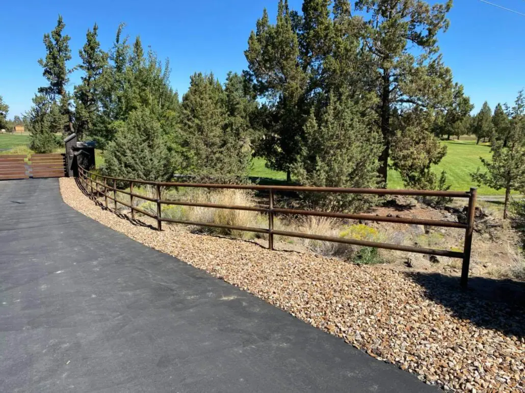 3 rail pipe fence created welded and installed in beautiful central oregon