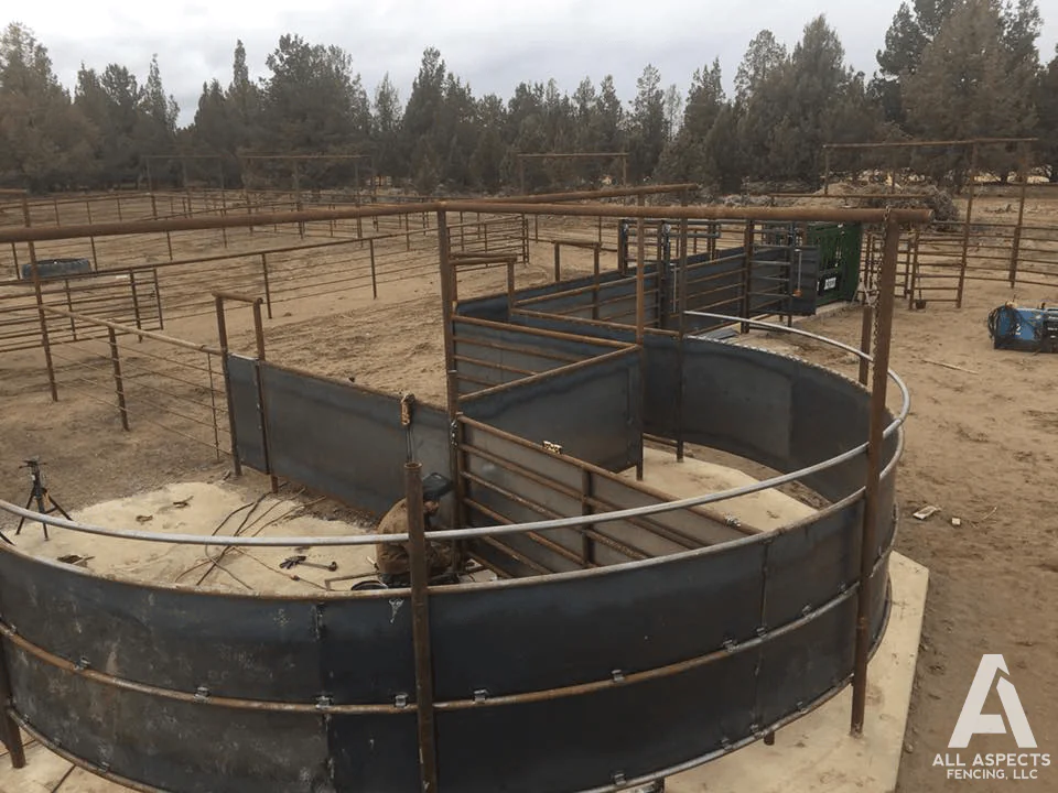 Barley Beef Corrals Built by All Aspects Fencing in Central Oregon