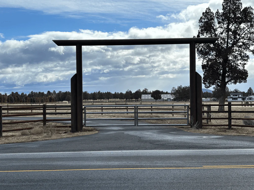 Gated Entrance Pipe Archway Central Oregon